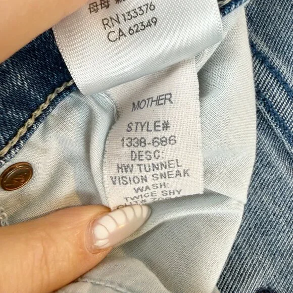 Mother High Waisted Tunnel Vision Sneak Jeans Twice Shy Wash Blue Wide Leg 31 - Picture 13 of 14